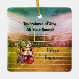 Helgdag för kvartsparter i Fransk av kutym Tecknad Julgransprydnad Keramik