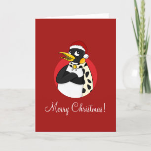 Helgdag för leende kejsare, penguin jul-tecknad helgkort