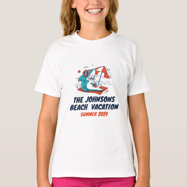 Helgdag för matchning av familjens Vacation Beach  T Shirt (Framsida)