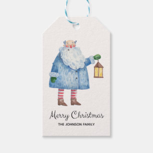 Helgdag för minimalistiskt Santa God jul Presentetikett
