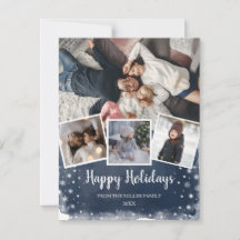 Helgdag för multifotokollage med blå snöflingor