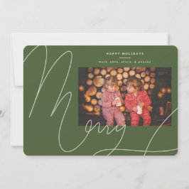 Helgdag för Oliv grönt skriptsammanslagning med st Julkort