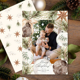 Helgdag för ornament surroundfoto i Mönster Julkort