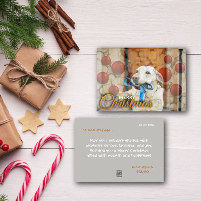 Helgdag för Ornaments Roligt- för god jul Julkort (Skapare uppladdad)