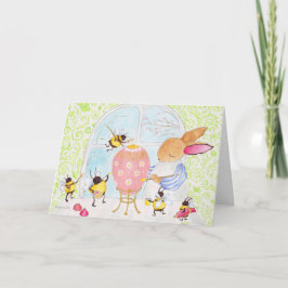 helgdag för påskhare och bin helgkort