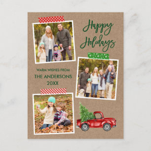 Helgdag för penselskriptcrawlning av band Red Last Vykort