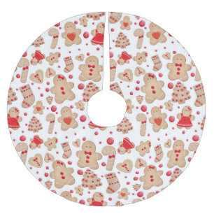 Helgdag för pepparkaksgubbekakajul julgransmatta borstad polyester