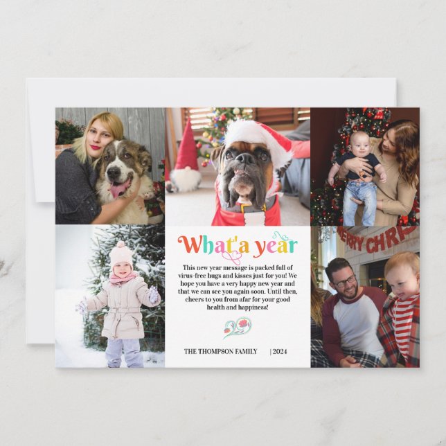 Helgdag för Personlig för fotokollage med rutnät f Julkort (Framsida)