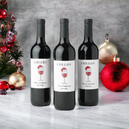 Helgdag för Personligen för Glass Hat Vin Vinflaska Etikett