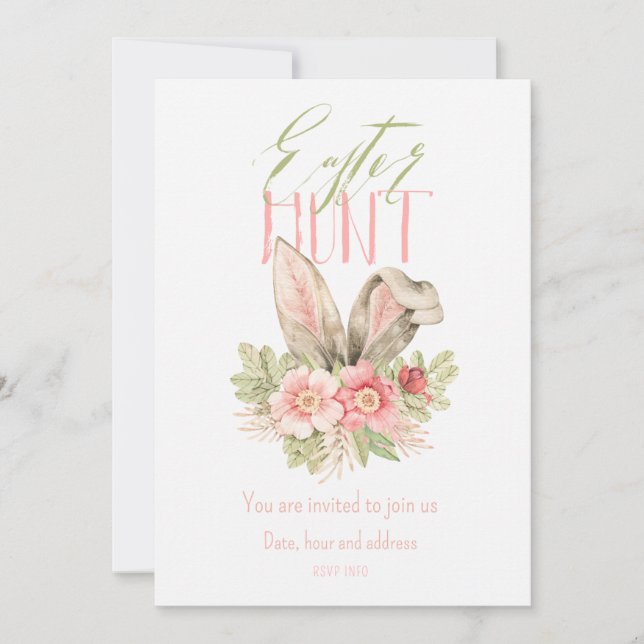 Helgdag för platt Påsk-jakt Tack Kort (Framsida)