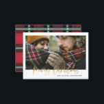 helgdag för röd doppad bild i budgeten anteckningskort<br><div class="desc">budgeteffektskript för snyggt av Guld med  god jul med koordinering av rutmönster för röda kontroller och grönt. Utrymme för en enda fotodesign.</div>