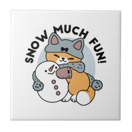 Helgdag för Roligt med stor snö Kakelplatta