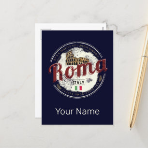 Helgdag för Roms Italien Retro Colosseum Vintage Helg Vykort