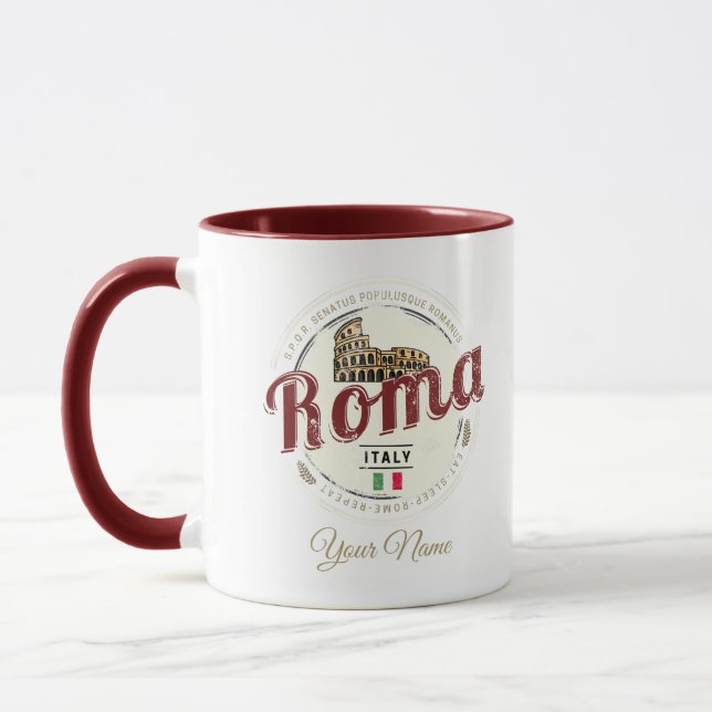 Helgdag för Roms Italien Retro Colosseum Vintage Mugg (Vänster)