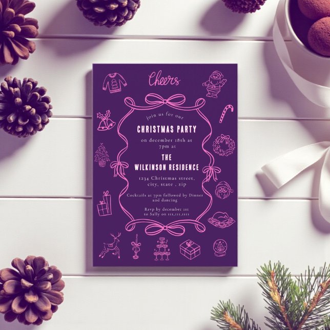 Helgdag för Rosa av fri Lila Julkort (Skapare uppladdad)