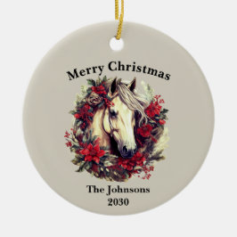 Helgdag för rustiska julfrön julgransprydnad keramik