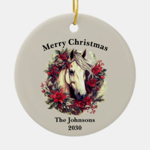 Helgdag för rustiska julfrön julgransprydnad keramik