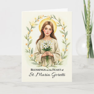 Helgdag för Saint Maria Goretti Välsignelser Liljo Kort