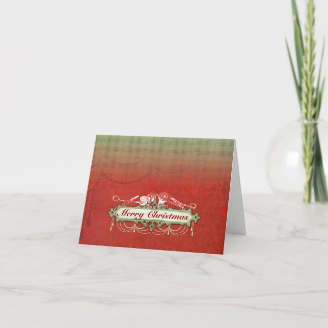 helgdag för shabby chic-chandelier helgkort (Framsida)