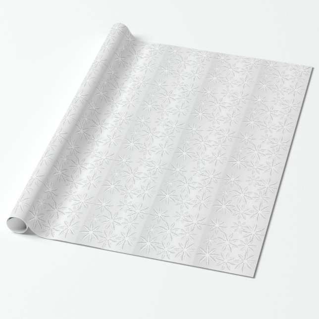 Helgdag för Silver Snowflake-jul Presentpapper (Utrullad)