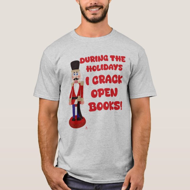 Helgdag för snabböppna Bokar som läser Humor T Shirt (Framsida)