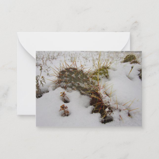 helgdag för snöcactus anteckningskort (Framsida)