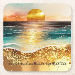 helgdag för solnedgång i personlig Airbnb-kusten Underlägg Papper Kvadrat
