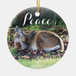 Helgdag för sovande Hjort Nature Photo Peace Julgransprydnad Keramik