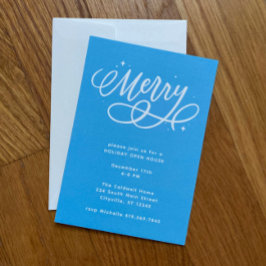 Helgdag för sparsam Bubly Script Merry Inbjudningar