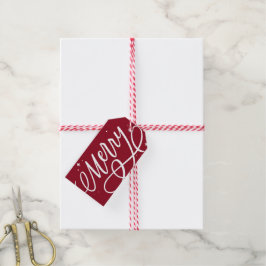 Helgdag för sparsam Bubly Script Merry Presentetikett