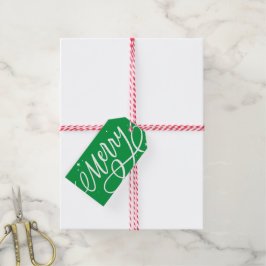 Helgdag för sparsam Bubly Script Merry Presentetikett