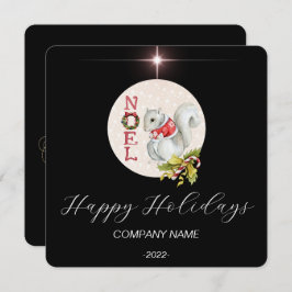 Helgdag för svart elegant, vattenfärg julkort