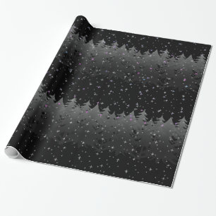 Helgdag för svart för grått för snö för trä presentpapper