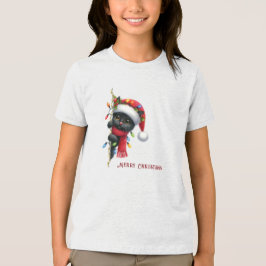 Helgdag för svart julklapp t shirt