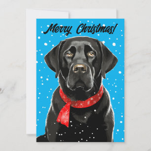 Helgdag för Svart lab hämtning av god jul Julkort