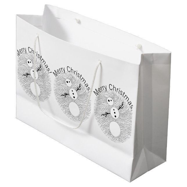 Helgdag för svartvit snögubbe för Z gullig (Framsidan Vinklad)