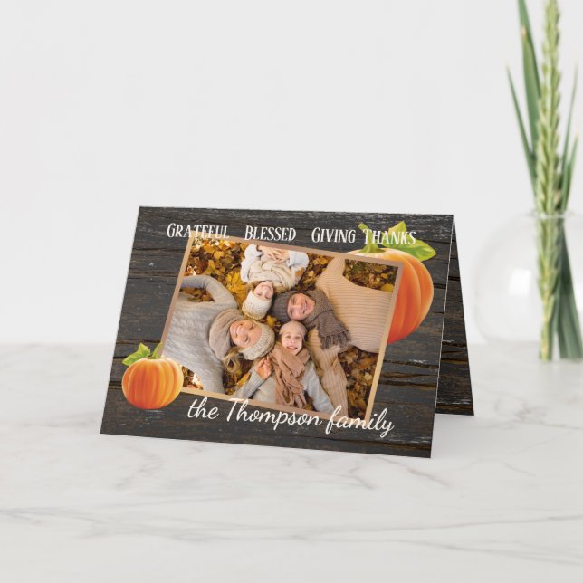 Helgdag för tackfritt Ge tack för anpassningsbar Helgkort (Framsida)