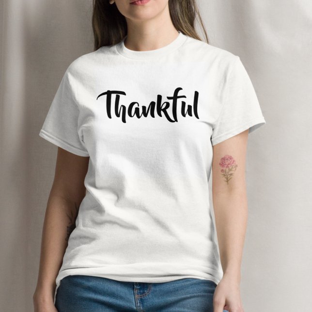 Helgdag för Thanksgiving av enkelt tacksamt vitt T T Shirt (Skapare uppladdad)