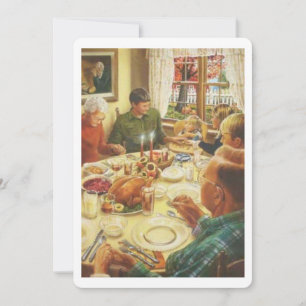 Helgdag för Thanksgiving av för vintagens familj Julkort