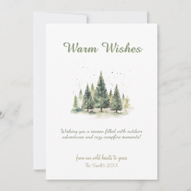 Helgdag för utlandssäsong i Julgran Hjort Julkort (Framsida)