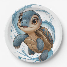 Helgdag för vattenfärg i Cute Sea Turtle