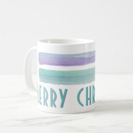 Helgdag för vattentfärg God jul Typografi Kaffemugg
