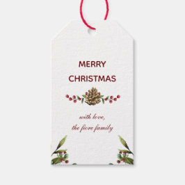 Helgdag för vinterfärg jul Cherry Presentetikett