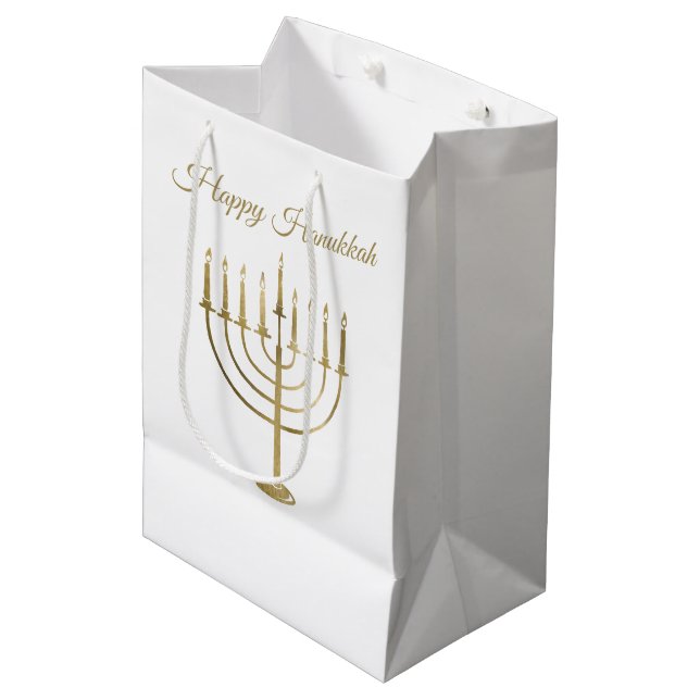 Helgdag för vit för menora för lycklig Hanukkah (Framsidan Vinklad)