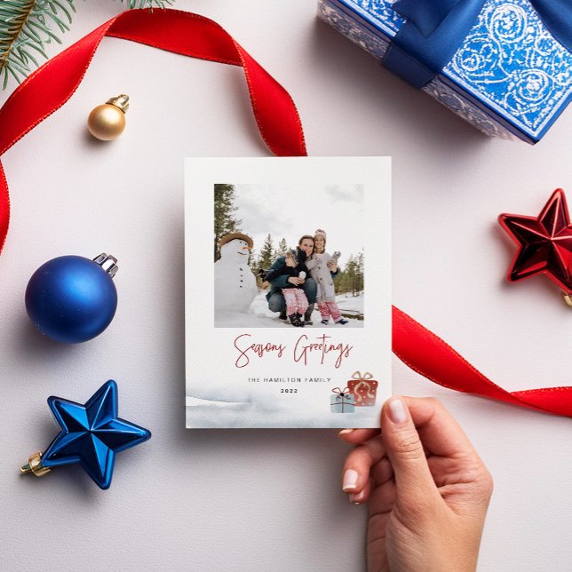 Helgdag för Winter Gift-säsonhälsningar Julkort (Skapare uppladdad)