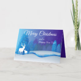 Helgdag Forest med Reindeer Helgdag Card Helgkort