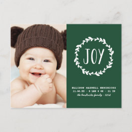 Helgdag Foto av Grönten om julfödelsemeddelande Vykort