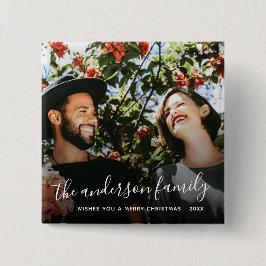 Helgdag-foto för vit skriptfamilj Namn Knapp