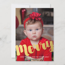 Helgdag-fotokort för Guld Merry-skript