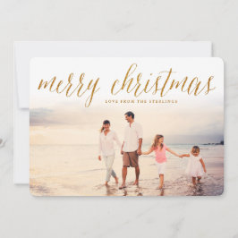 Helgdag-fotokort för skript i Guld God jul Julkort